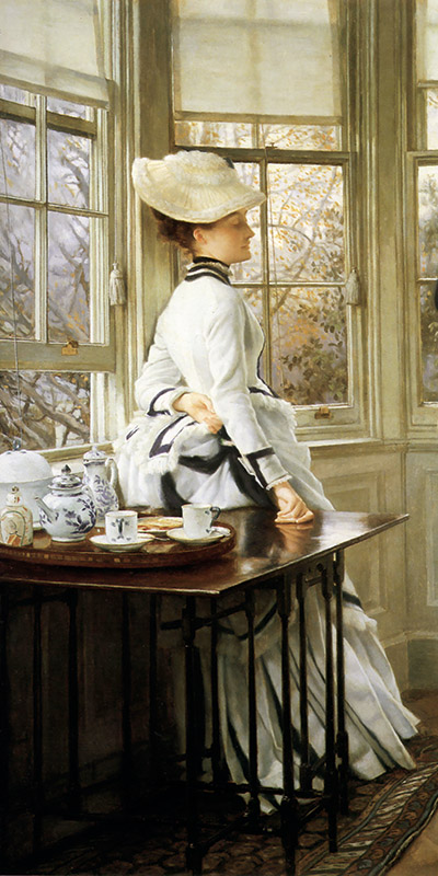 James Tissot, Reading the News (detail)