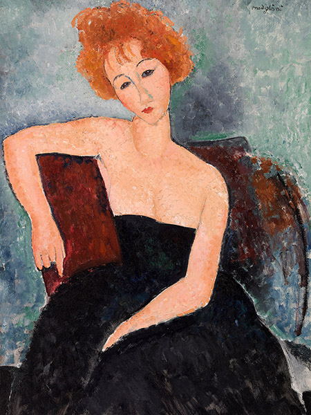 Amedeo Modigliani, Jeune fille rousse en robe de soir (detail)