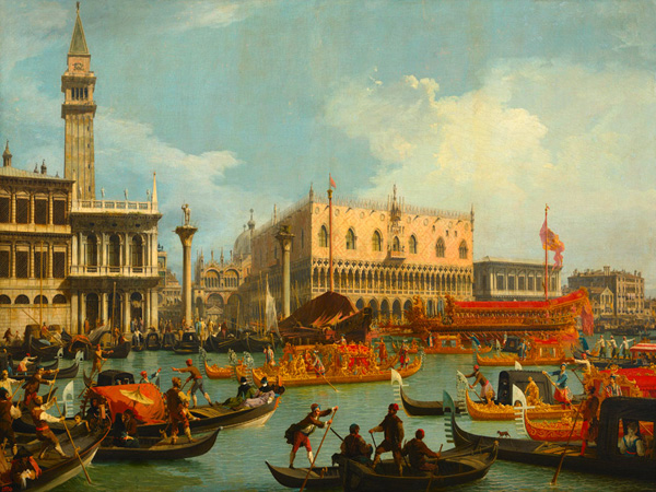 Canaletto, Il ritorno del Bucintoro al molo davanti a Palazzo Ducale