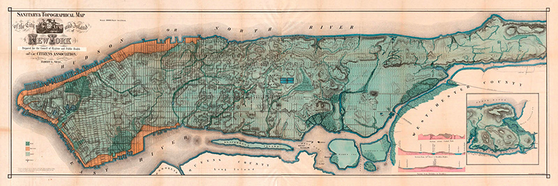 Anonymous, Map of Manhattan Island, 1865